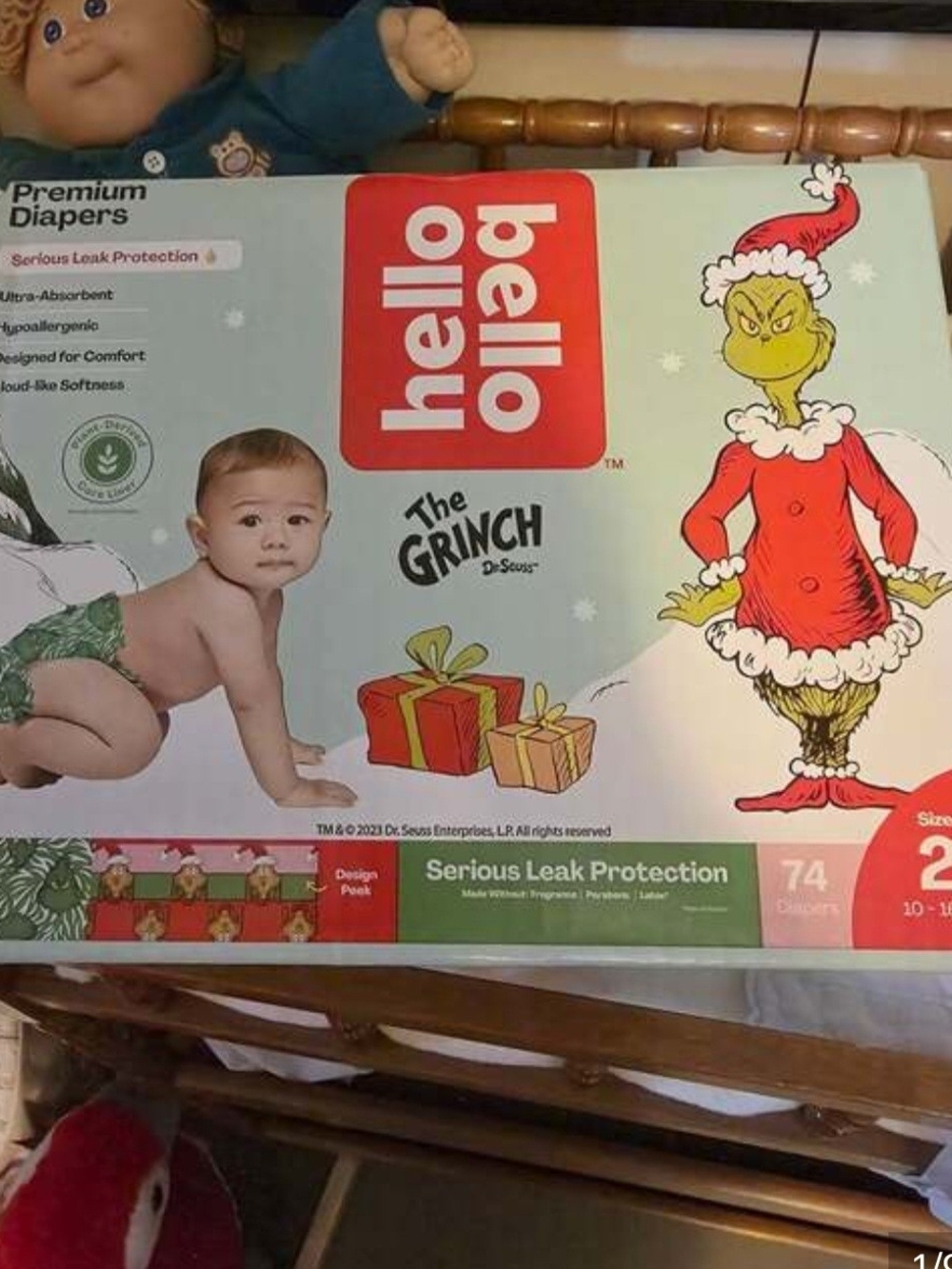 The Grinch Green Baby Diapers - Size 2 (74 Count)
